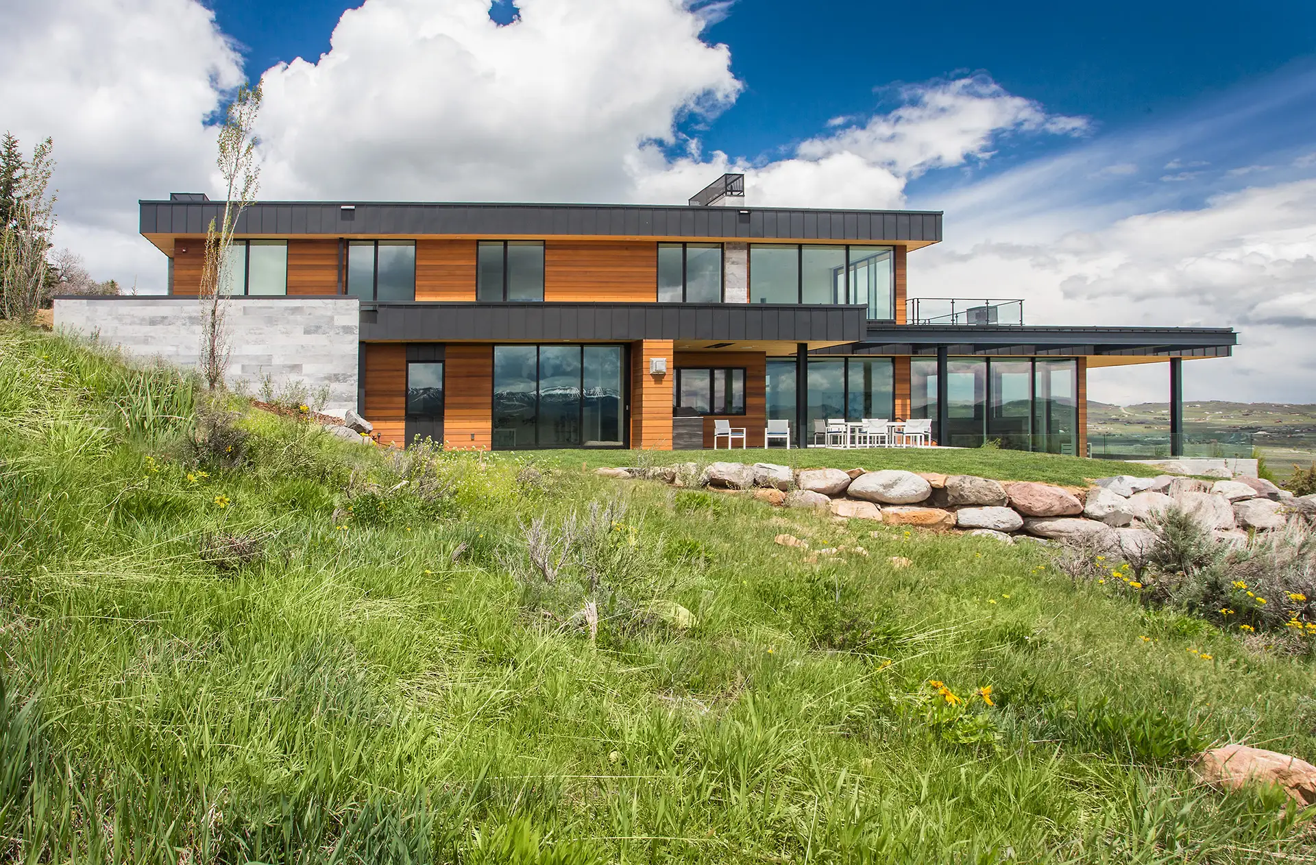 Floor-to-ceiling glass captures Utah's dramatic alpine scenery